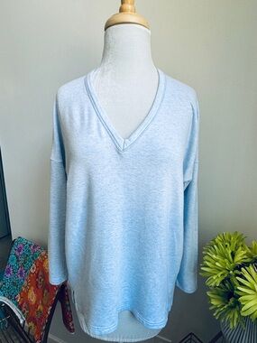 Lou & Grey - Icey Blue Signature Soft V-neck long sleeve tee/top